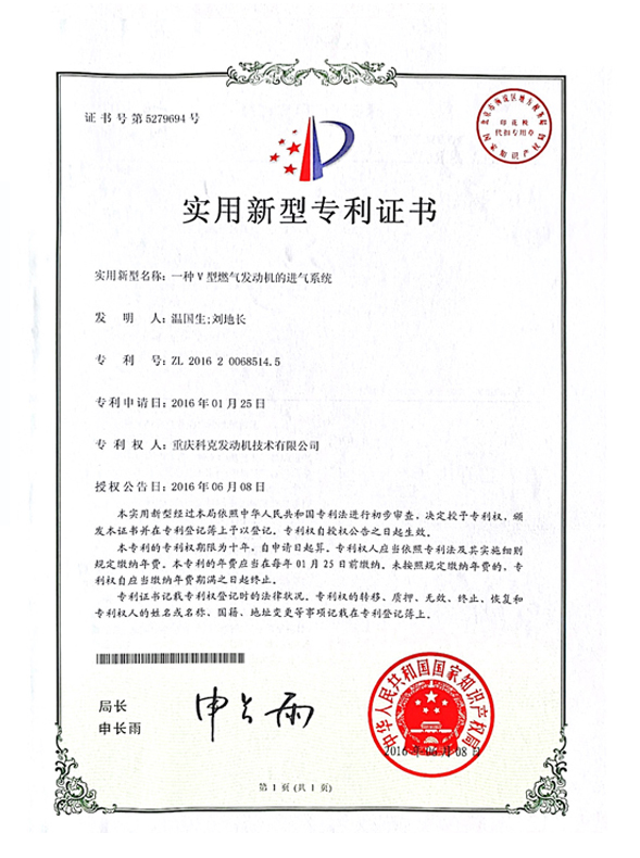 CN201620068514.5一種V型燃?xì)獍l(fā)動(dòng)機(jī)的進(jìn)氣系統(tǒng) 
